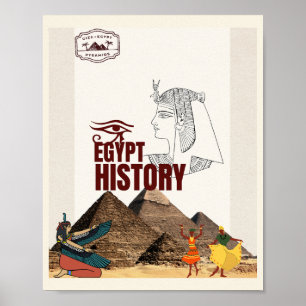 Ancient Egypt History Poster   Pyramids Wall Art P