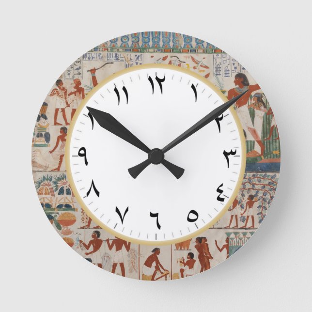 Ancient Egypt Kitchen Art Clock Arabic Numbers (Front)