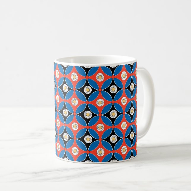 ancient egypt pattern floral geometric background coffee mug (Front Right)