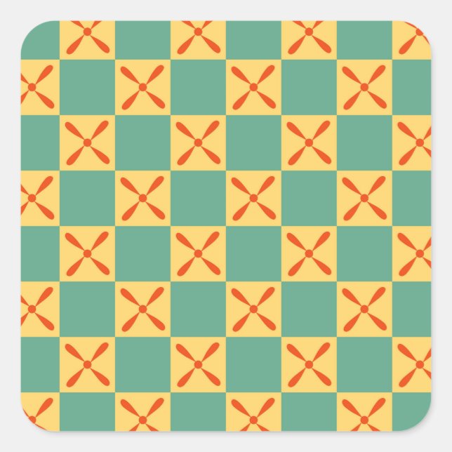 ancient egypt pattern vintage checkered square tex sticker (Front)