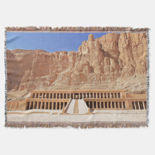 Ancient Egypt Pharaoh deir el bahri Temple Dynasty Throw Blanket
