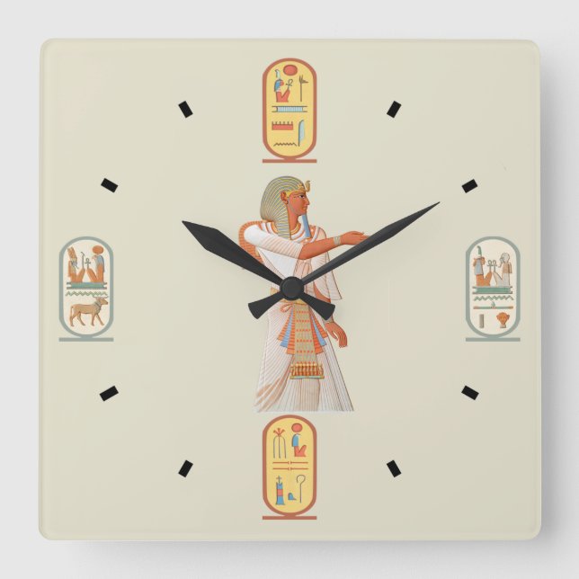 Ancient Egypt ~ Pharaoh Mienptah-Hotéphimat ~1878 Square Wall Clock (Front)