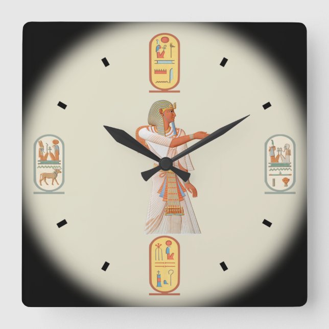 Ancient Egypt ~ Pharaoh Mienptah-Hotéphimat ~1878 Square Wall Clock (Front)