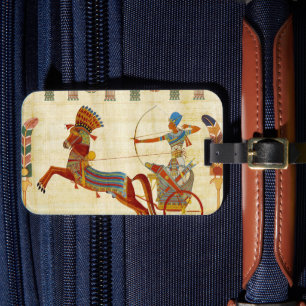 Ancient Egypt Pharaoh Ramesses II Colourful Drawin Luggage Tag