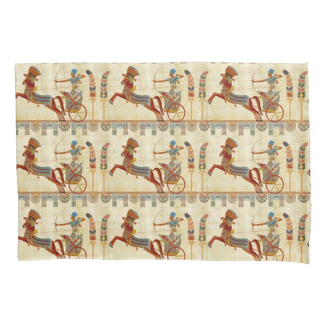 Ancient Egypt Pharaoh Ramesses II Colourful Drawin Pillowcase (Front)