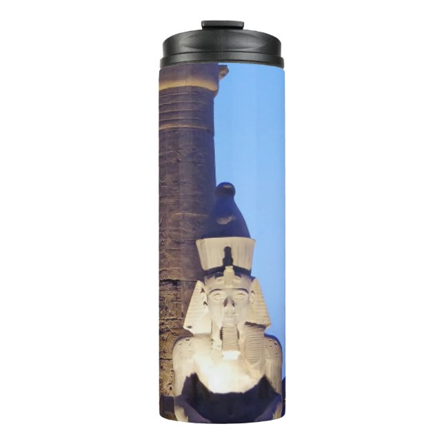 Ancient Egypt Pharaoh Ramses Giant Statue Karnak  Thermal Tumbler (Front)