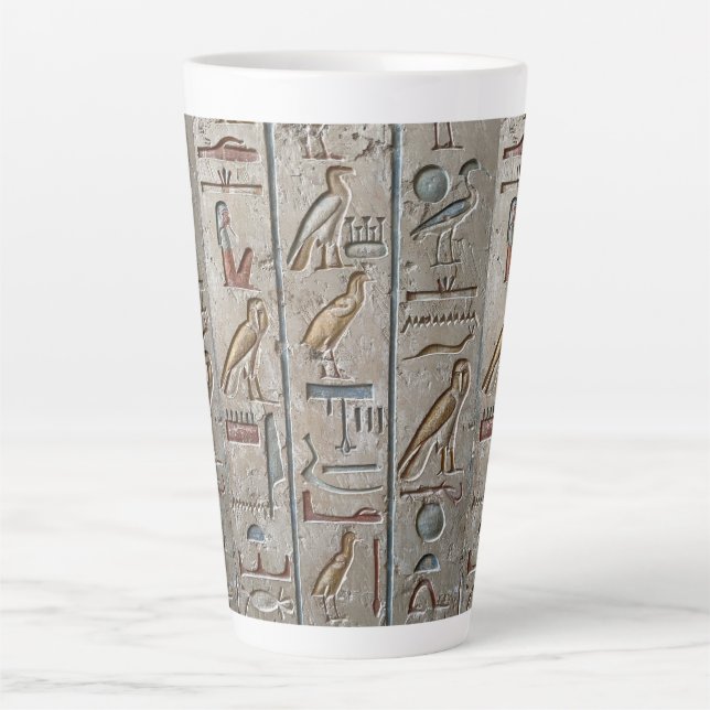 Ancient Egypt Pharaohs Hieroglyphs Engrave Text  Latte Mug (Front)