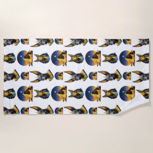 Ancient Egypt Pyramid Anubis Pattern Design Beach Towel