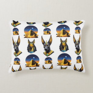 Ancient Egypt Pyramid Anubis Pattern Design Decorative Cushion