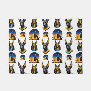 Ancient Egypt Pyramid Anubis Pattern Design Doormat