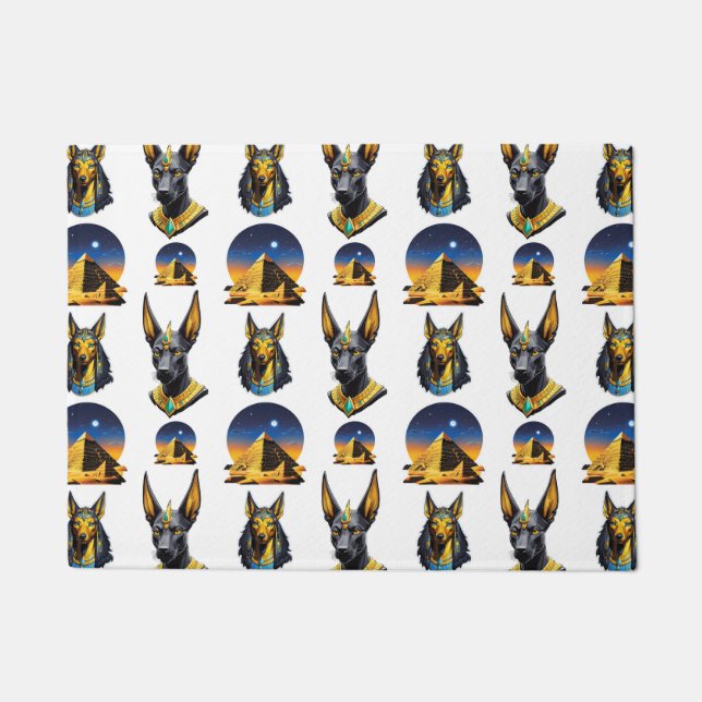 Ancient Egypt Pyramid Anubis Pattern Design  Doormat (Front)