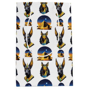 Ancient Egypt Pyramid Anubis Pattern Design  Medium Gift Bag