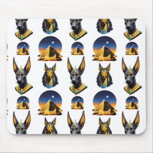 Ancient Egypt Pyramid Anubis Pattern Design Mouse Mat