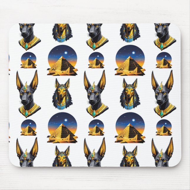 Ancient Egypt Pyramid Anubis Pattern Design  Mouse Mat (Front)