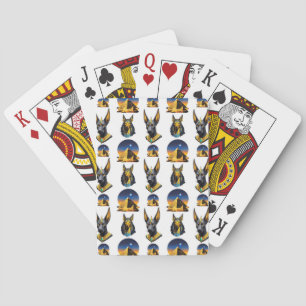 Ancient Egypt Pyramid Anubis Pattern Design Playing Cards