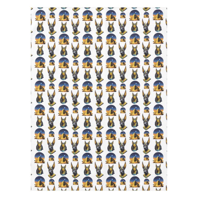 Ancient Egypt Pyramid Anubis Pattern Design  Tablecloth (Front)