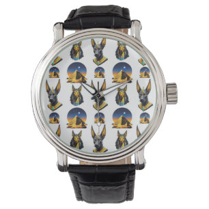 Ancient Egypt Pyramid Anubis Pattern Design  Watch