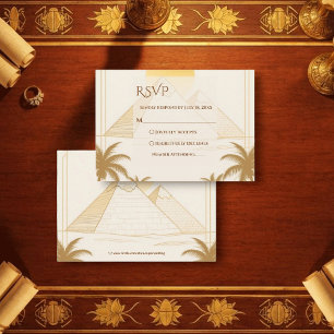Ancient Egypt Pyramids Of Giza Destination Wedding RSVP Card