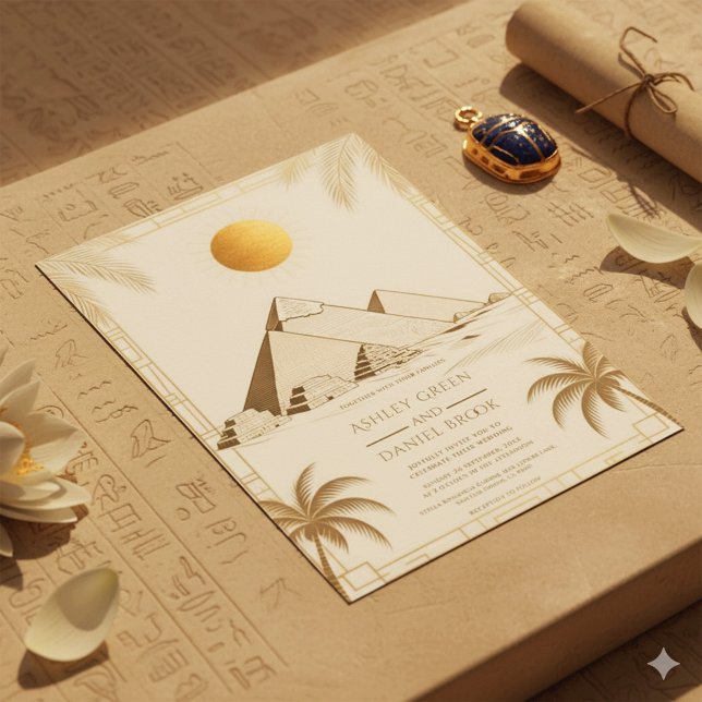 Ancient Egypt Pyramids Of Giza Egyptian Wedding Invitation (Creator Uploaded)