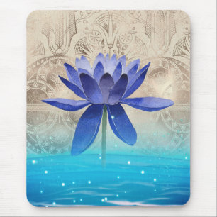 Ancient Egypt Styled Magic Blue Lotus Flower Mouse Mat