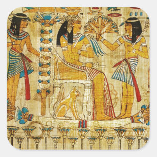 Ancient Egypt Tapestry Scroll Heirogliphics Square Sticker