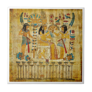Ancient Egypt Tapestry Scroll Heirogliphics Tile