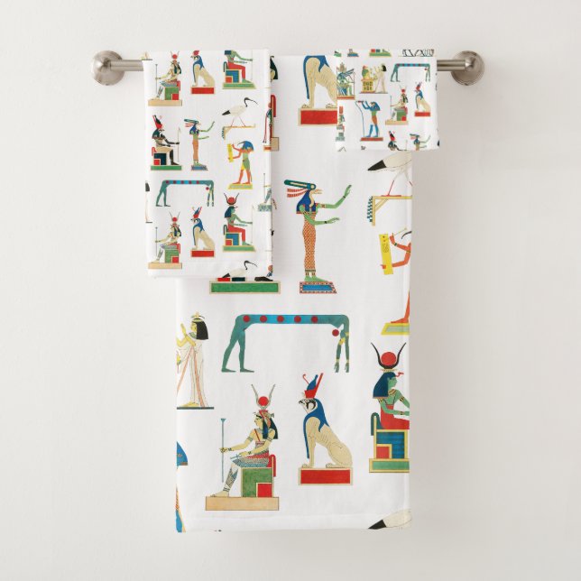 Ancient Egypt Vintage Egyptian Pattern    Bath Towel Set (Insitu)