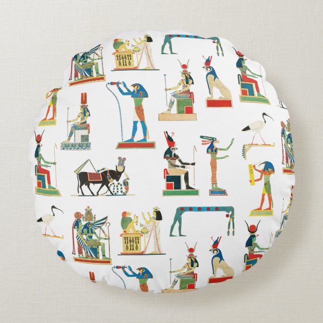 Ancient Egypt Vintage Egyptian Pattern  Round Cushion (Front)