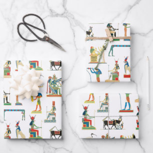 Ancient Egypt Vintage Egyptian Pattern  Wrapping Paper Sheet