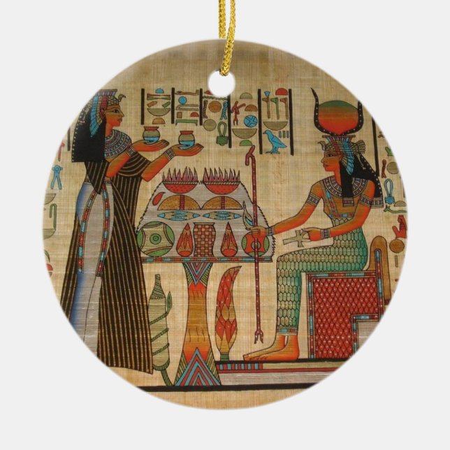 ANCIENT EGYPT WALL MURAL CERAMIC TREE DECORATION (Front)