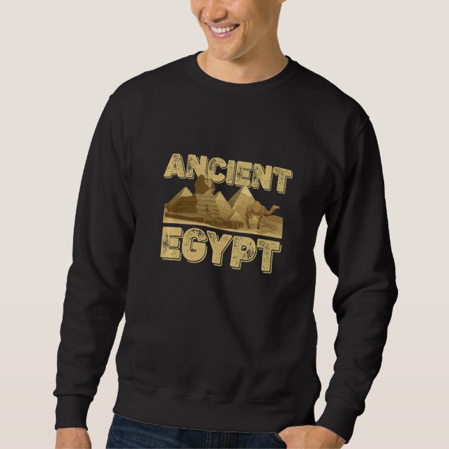 Ancient Egypt With Pyramid And Pharaoh With Sphinx Sweatshirt (Front)