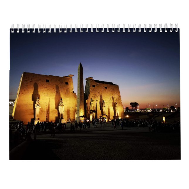 Ancient Egypt with Pyramids, Sphinx Temples Calend Calendar (Back)