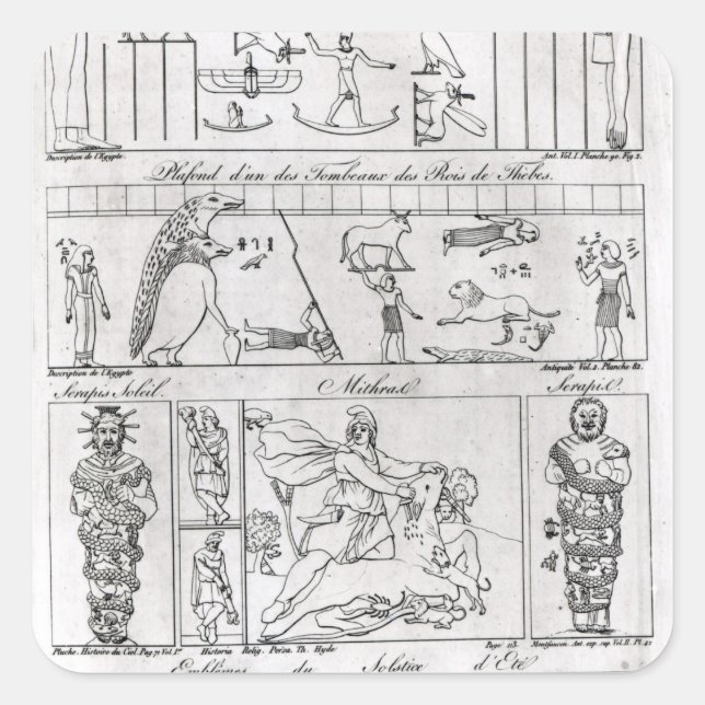 Ancient Egyptian and Persian Square Sticker (Front)