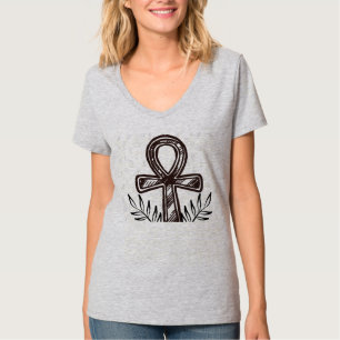Ancient Egyptian Ankh & olive branch Minimalist T-Shirt