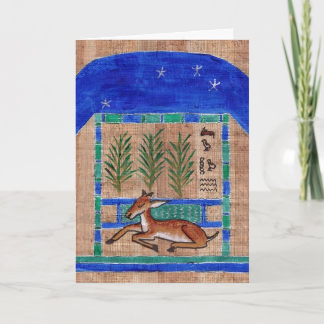 Ancient Egyptian Aries Birthday Card (Front)