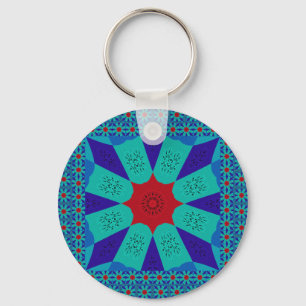 Ancient Egyptian Art: A Vibrant Mandala.  Key Ring