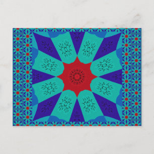Ancient Egyptian Art: A Vibrant Mandala.  Postcard