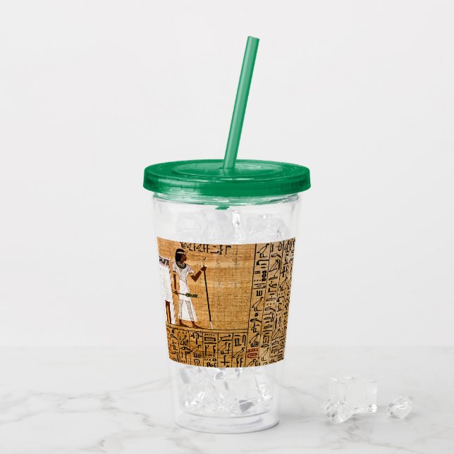 Ancient Egyptian Art Acrylic Tumbler (Back Ice)