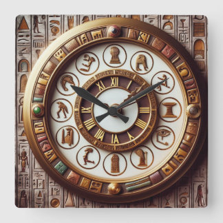Ancient Egyptian Art Background Square Wall Clock