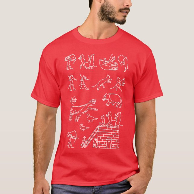 Ancient Egyptian Art Fragments of Satirical Papyru T-Shirt (Front)