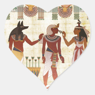 Ancient, Egyptian art style heart stickers