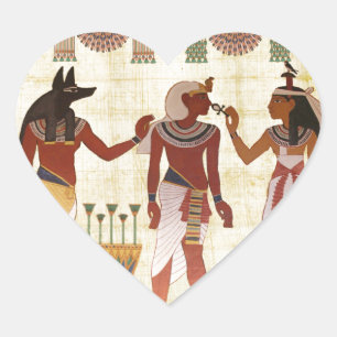 Ancient, Egyptian art style heart stickers