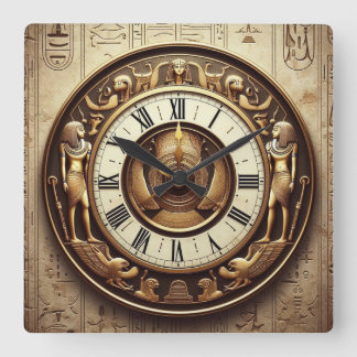 Ancient Egyptian Background 01 Square Wall Clock