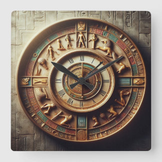 Ancient Egyptian Background 02 Square Wall Clock