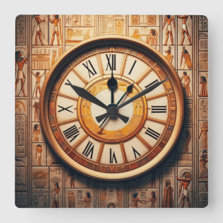 Ancient Egyptian Background 03 Square Wall Clock