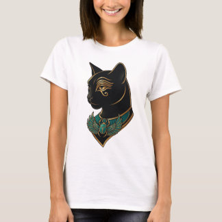 Ancient Egyptian Bastet Cat with Scarab Necklace – T-Shirt
