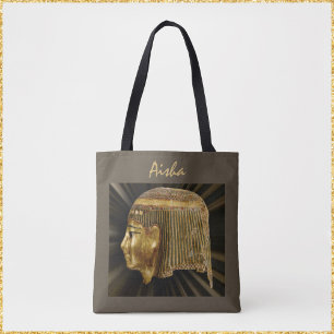 Ancient Egyptian Black and Gold Mask Artefact Tote Bag