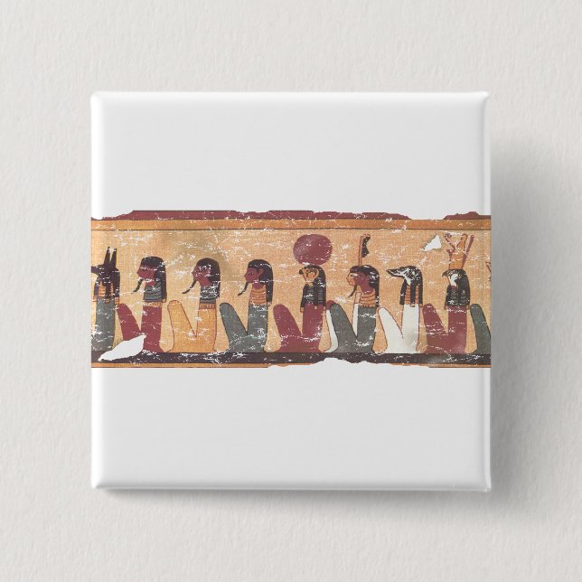 Ancient Egyptian Book of the Dead Judgement 15 Cm Square Badge (Front)