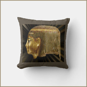 Ancient Egyptian Bronze and Gold Throw Pillow