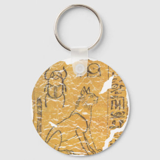 Ancient Egyptian cat and scarab Key Ring